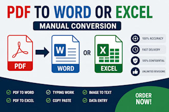 convert pdf to word or excel manually