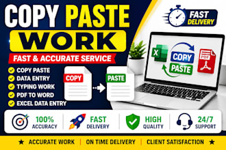 do copy paste, typing and data entry work
