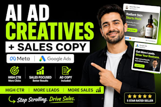 design ai ad creatives and high converting copy for meta and google