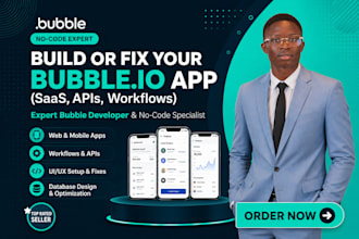 build your bubble io saas mvp app bubble website developer, bubble io developer