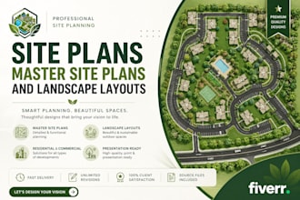 design professional master site plans and landscape layouts