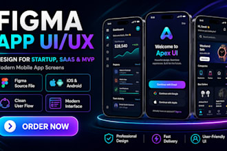 design professional figma app UI UX for startup, saas and mobile app