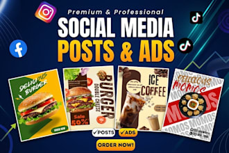 design eye catching social media posts for restaurants and food brands