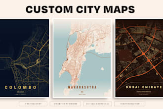 create custom luxury city map posters and wall art