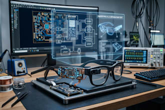 design ai smart glasses pcb with embedded and wearable electronics esp32, kicad