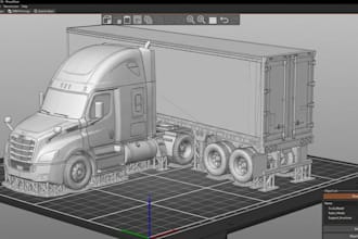 do realistic 3d truck, trailer, heavy vehicle model, cargo truck for 3d printing