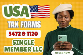 prepare and efile form 5472, 1120, 1040nr for US llc tax filing with CPA
