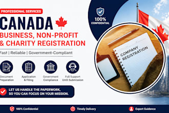 handle your canada business registration, non profit and charity application
