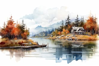 do creative watercolor landscape art