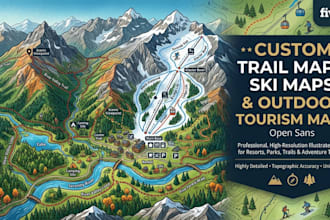 illustrate mountain trail maps, ski maps, and outdoor tourism maps