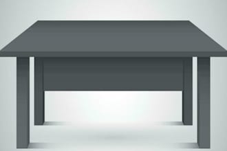 do 3d table, 3d chair, 3d book, 3d plate