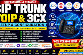 sip trunk voip, 3cx, did number, twilio, freepbx setup
