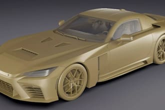 realistic 3d car model,custom widebody kit, car part,bumper for game or 3d print