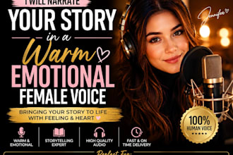 narrate your story in a warm emotional female voice
