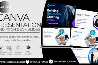 design professional canva presentation and pitch deck slides