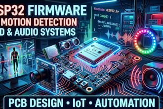 design esp32 firmware and pcb for ai motion detection led and audio systems