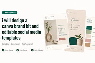 design a canva brand kit and editable social media templates