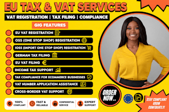 handle eu tax and vat registration, german tax filing, income tax, oss, ioss