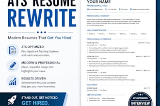 rewrite and modernize your resume into an ats optimized CV