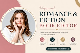 edit  romance stories, mystery romance, historical, fiction book editor