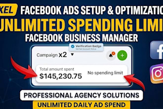 create facebook business manager and unlimited spending limit ads account