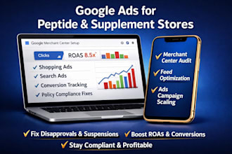 manage gmc suspension and google ads for peptide websites