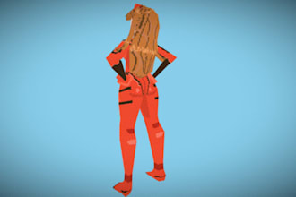 custom 3d lowpoly character in ps1,ps2,n64,yk2, psx styles, retro nintendo,ue5