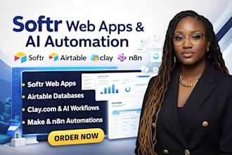 softr webapp ,clay com airtable database, n8n ai airtable automation make com