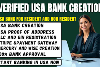 create USA bank creation mercury wise stripe payoneer USA physical address