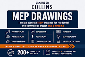 create accurate mep drawing for residential and commercial project and plumbing