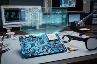 design esp32 pcb design for ai samrt glasses, iot wearable devices, embedded