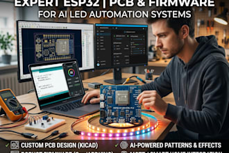 provide esp32 pcb and firmware for ai led automation systems