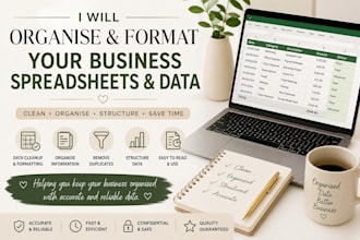 organise and format your business spreadsheets and data