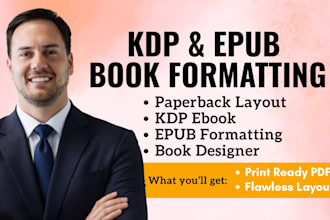 format book and paperback layout design for kdp and epub