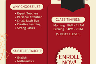 design attractive tuition poster for school coaching classes