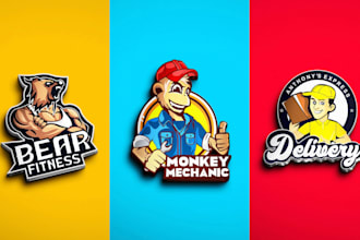 do a unique cartoon mascot logo