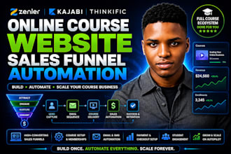 create new zenler kajabi thinkific online course website sales funnel automation