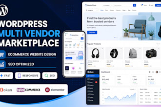 develop wordpress multi vendor ecommerce marketplace website with SEO