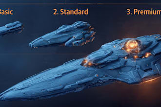 draw spaceship concept art or design a starship or scifi vehicle