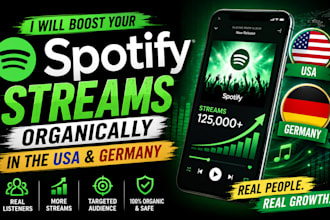 boost your spotify streams organically in the USA and germany