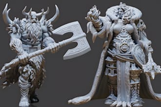 sculpt 3d miniature, 3d warhammer figurine tabletop dnd 3d model for 3d printing