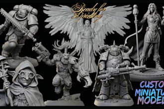 sculpt 3d miniature, 3d warhammer figurine tabletop dnd 3d model for 3d printing