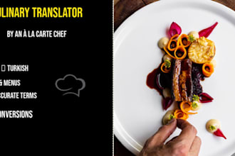 professionally translate recipes,menus,and culinary content