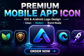 design premium mobile app icon logo for ios and android