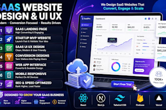 saas website design, saas landing page ui ux, startup mvp website, web developer