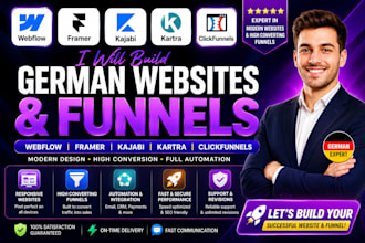 design german webflow framer kajabi kartra salesfunnel landing page website