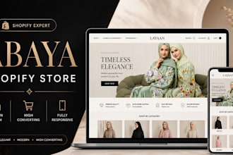 a modern abaya shopify store and clothing website
