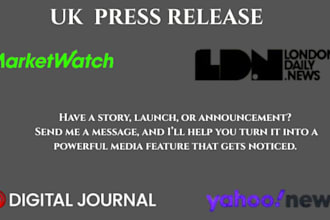write UK press release UK distribution on UK news sites submit press release