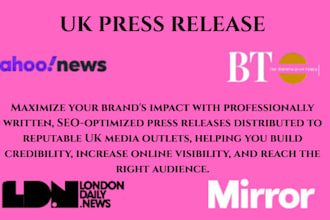 write and distribute UK press release to top UK news sites