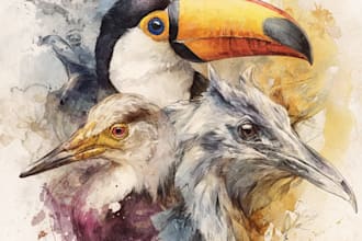 make a illustration of bird or another animal